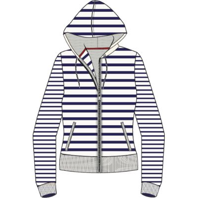 Searanch Striped zip hoodie Ecru/Navy ecru/navy