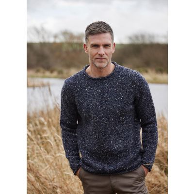 Fisherman Roll Neck Sweater navy slate