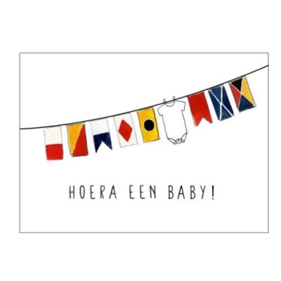 Hoera een Baby - Dubbele Wenskaart