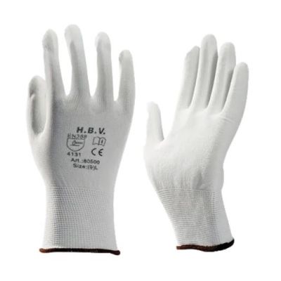 Nylon schildershandschoen wit